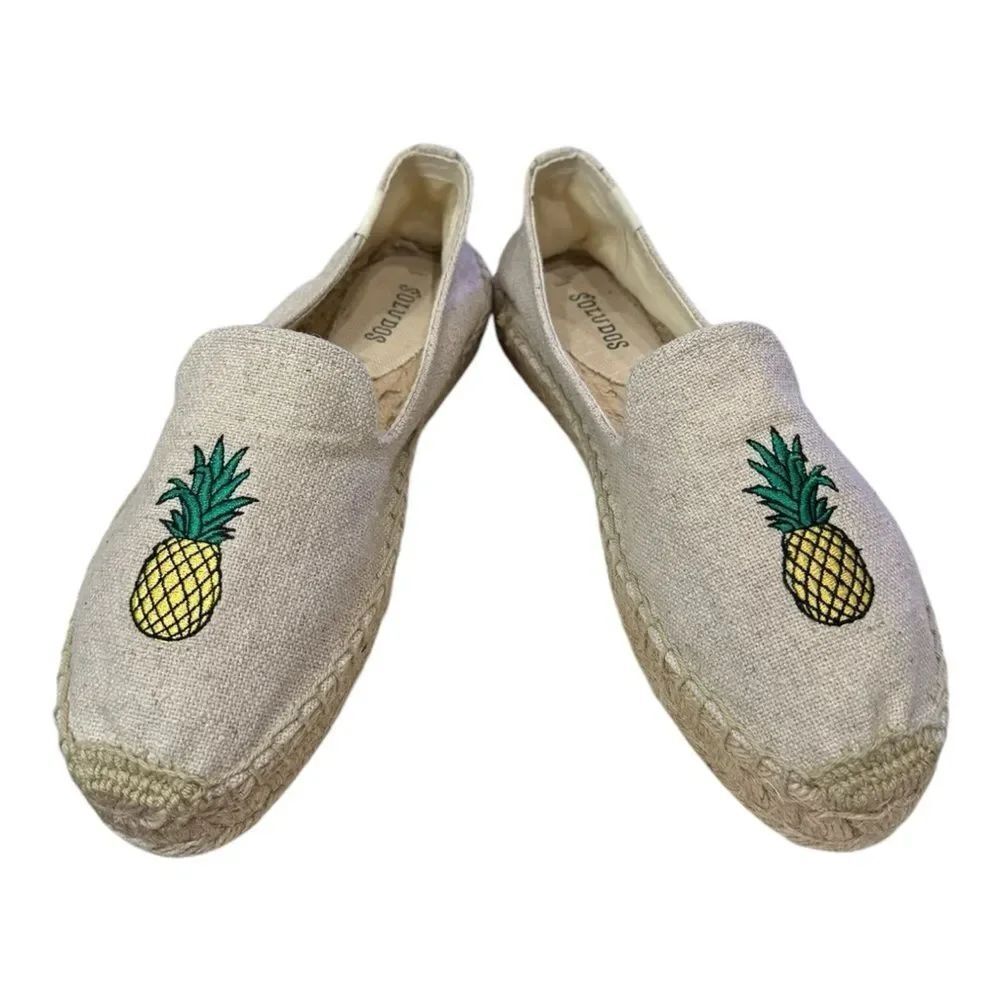 Soludos Women's Pineapple Espadrille Slip-on Smoking Slipper Flats Loafers 8